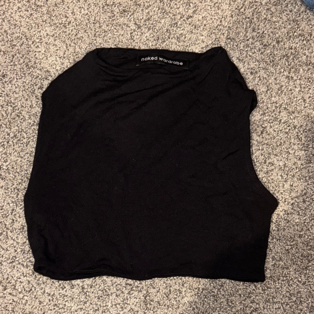 naked wardrobe Black Cropped Tank Top